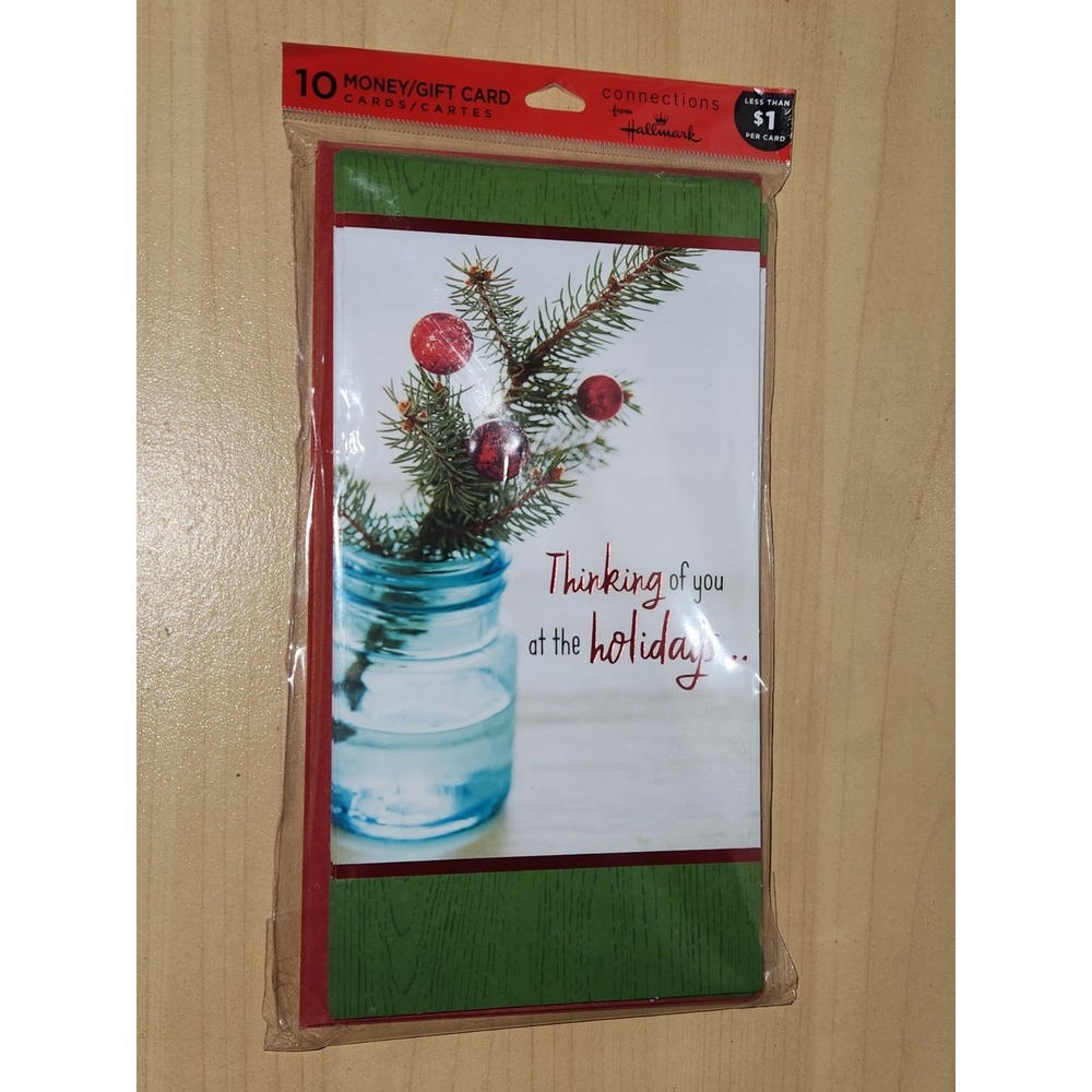 Hallmark Connections Thinking Of‎ You 10 Christmas Holiday Gift Envelopes~NEW